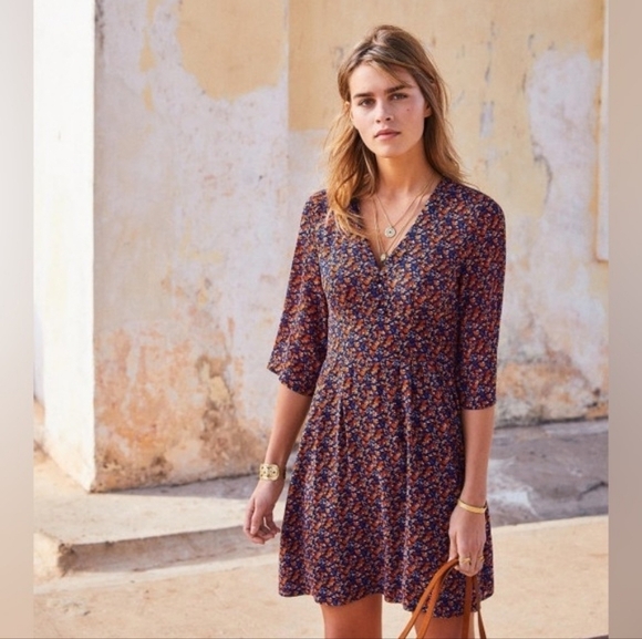 Sezane Ambroise Dress in Marine Flowers size 36 NWT - Picture 1 of 10